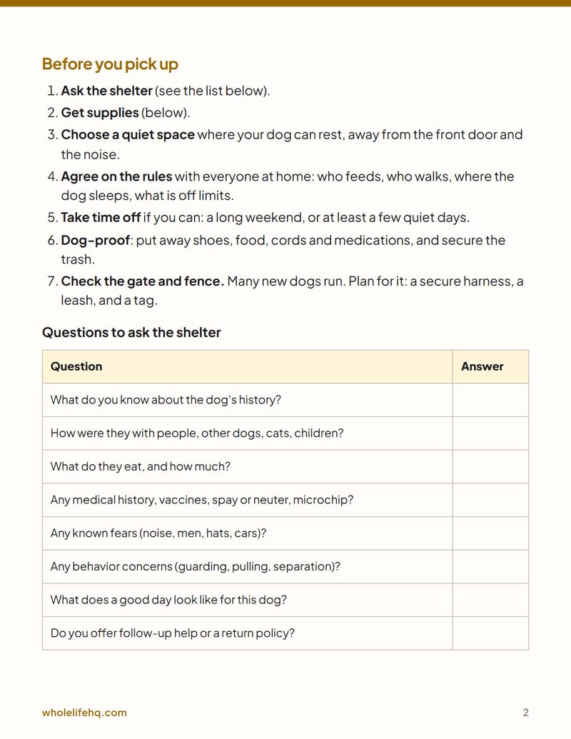 Page 2 of Adopting an Adult Rescue Dog: The First 30 Days
