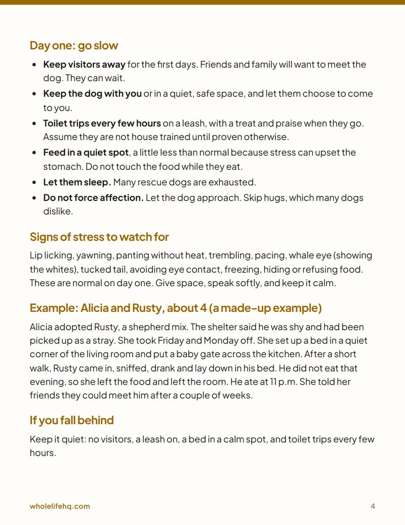Page 4 of Adopting an Adult Rescue Dog: The First 30 Days