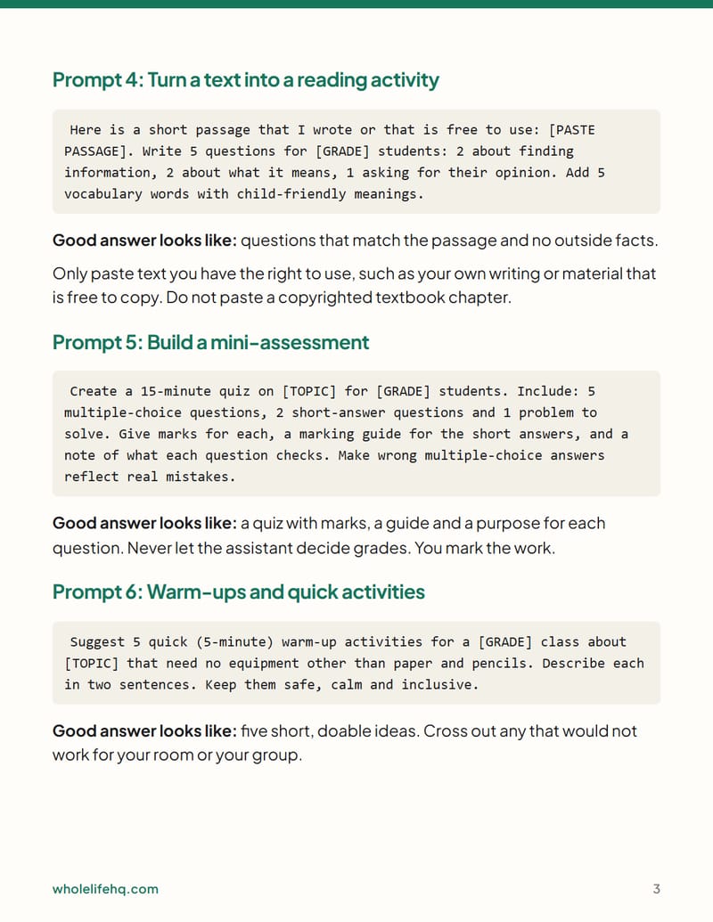 Page 3 of AI for Teachers and Tutors: Lesson Prep in Plain Words