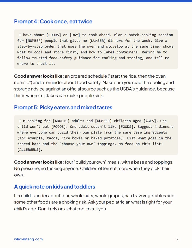 Page 3 of AI Meal Planning and Shopping Lists