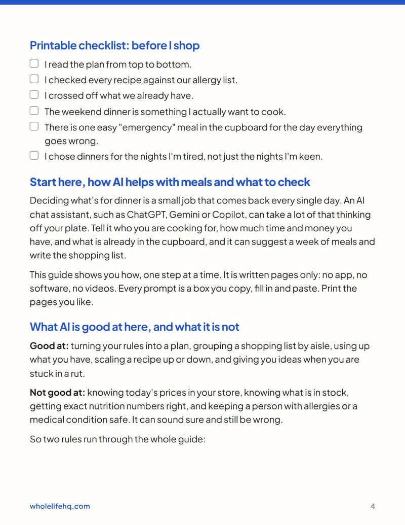 Page 4 of AI Meal Planning and Shopping Lists