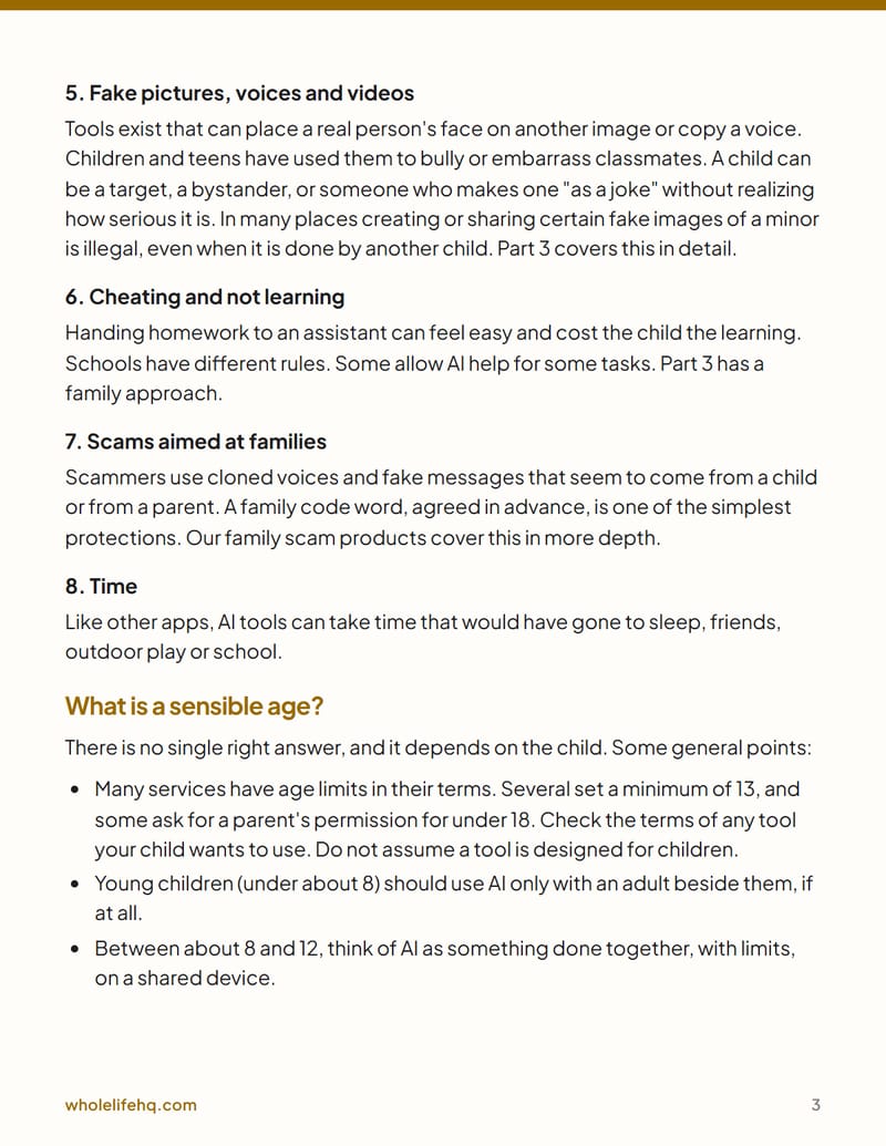 Page 3 of AI Safety for Kids and Teens: A Parent's Plain Guide