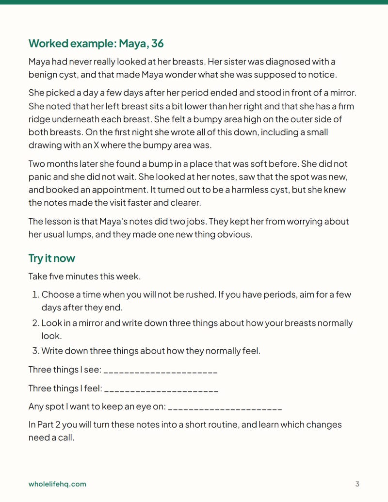 Page 3 of Breast Health: Self-Checks, Screening and What to Report