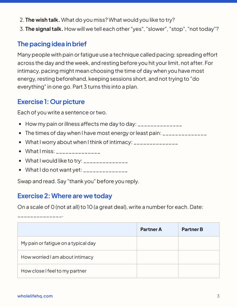 Page 3 of Chronic Pain, Illness and Intimacy: Pacing, Talking and Adjusting