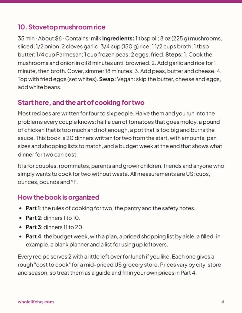 Page 4 of Cooking for Two: 20 Dinners and a Budget Week