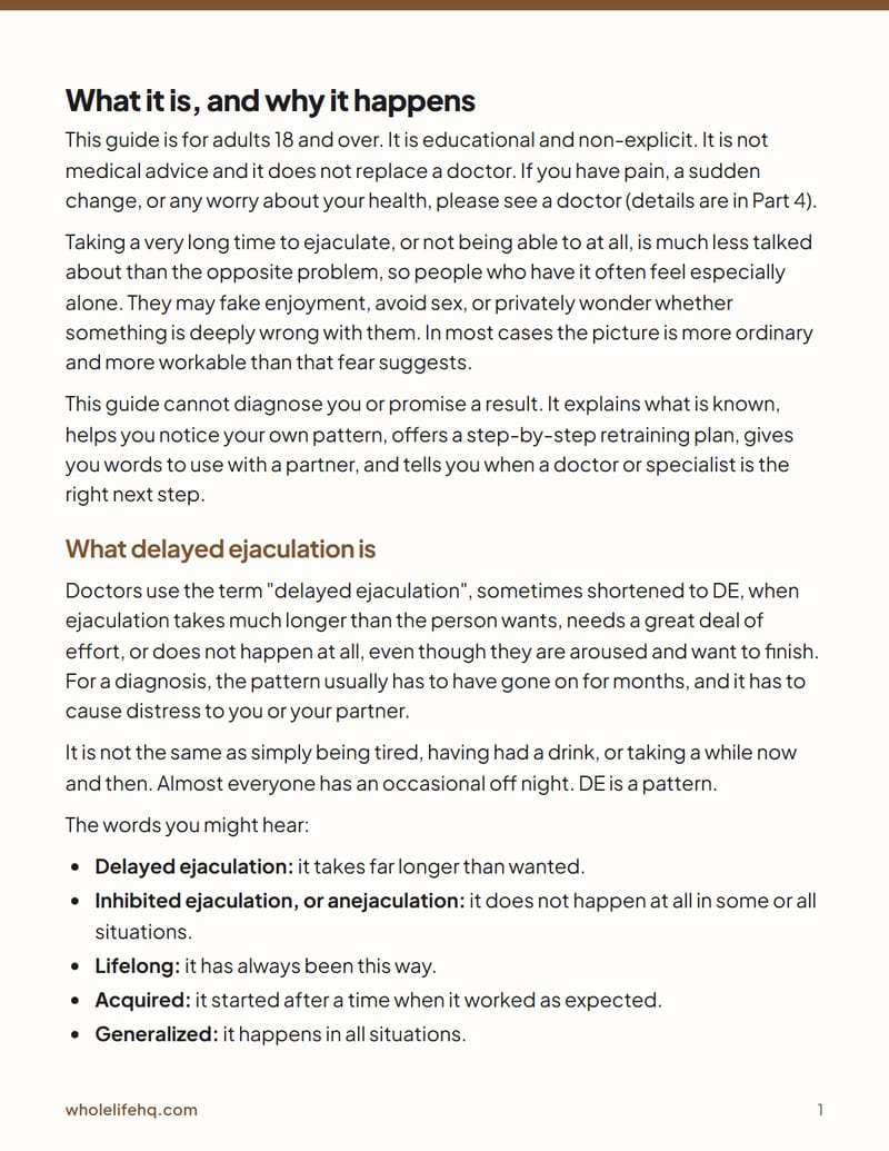 Page 1 of Delayed Ejaculation: When You Can't Finish