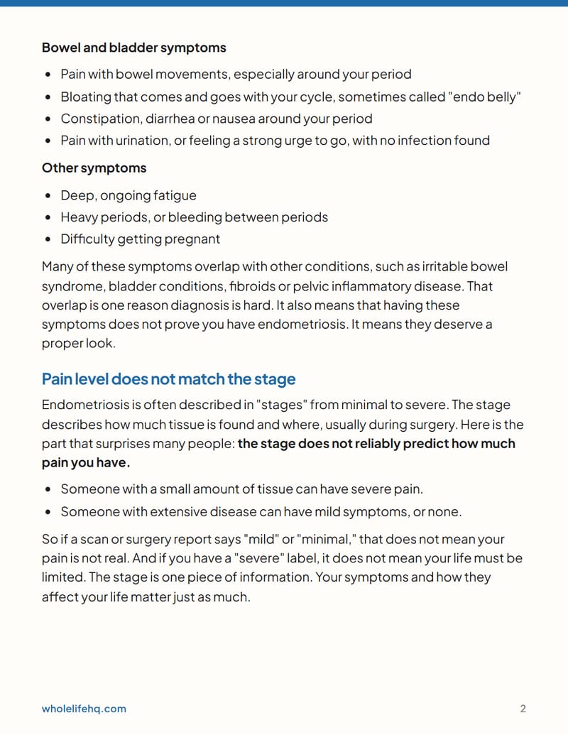 Page 2 of Endometriosis: Getting Taken Seriously and Living With It