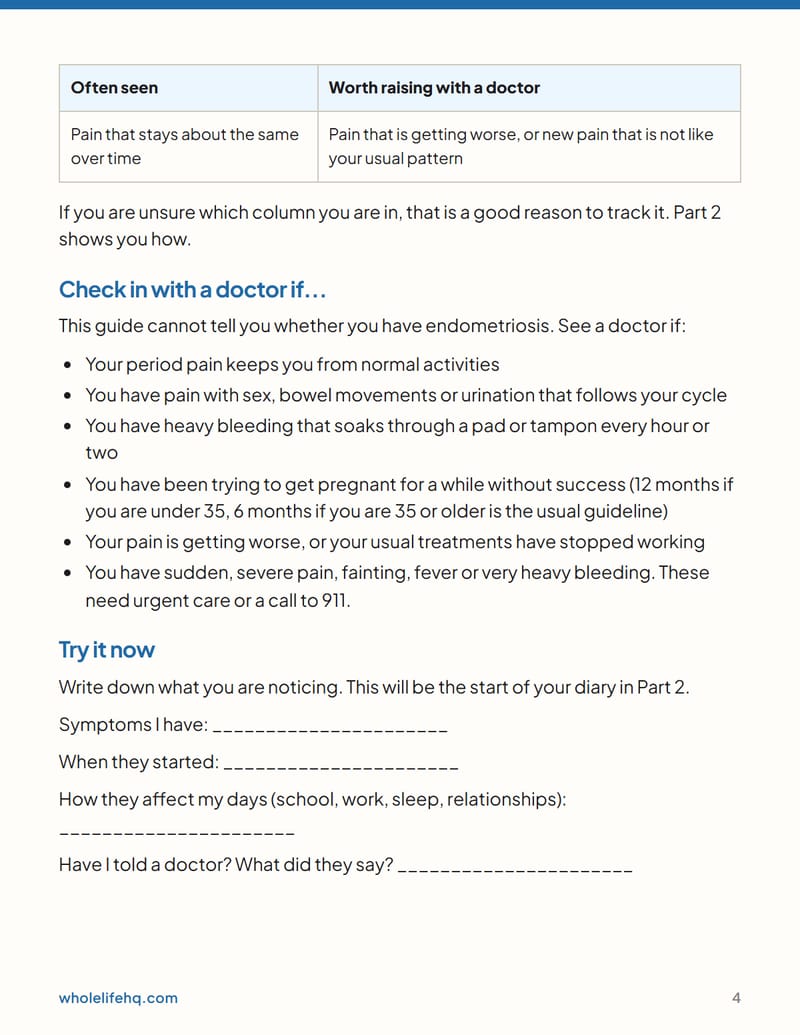Page 4 of Endometriosis: Getting Taken Seriously and Living With It