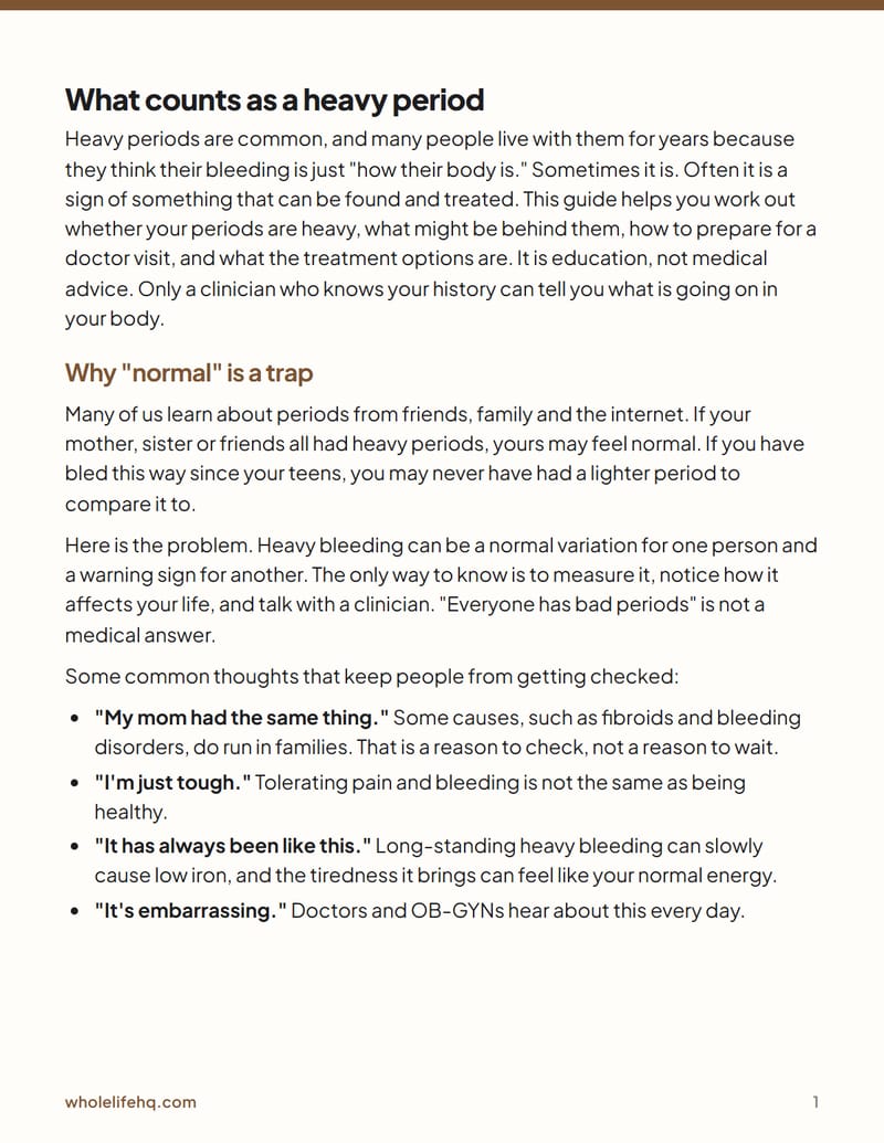 Page 1 of Heavy Periods: When to Get Checked