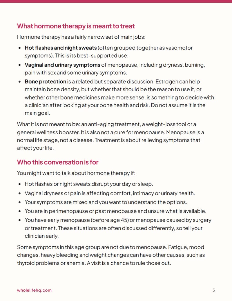 Page 3 of Menopause Hormone Therapy, Explained Plainly