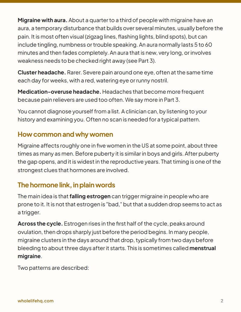 Page 2 of Migraine and Hormones: Tracking and a Plan