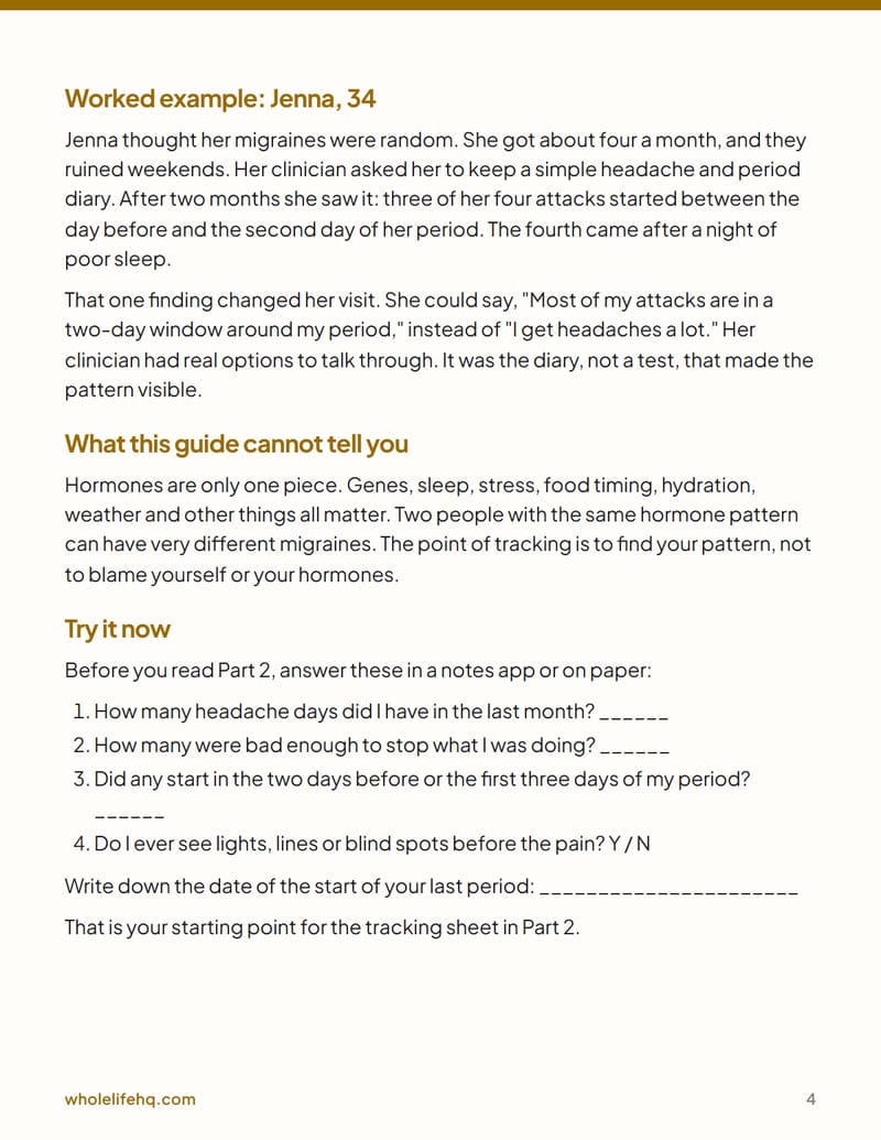 Page 4 of Migraine and Hormones: Tracking and a Plan