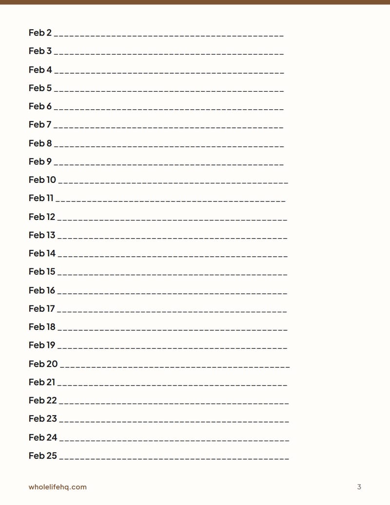 Page 3 of One Line a Day: a 12-month journal