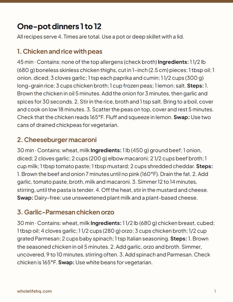Page 1 of One-Pot and Sheet-Pan Dinners: 24 Recipes
