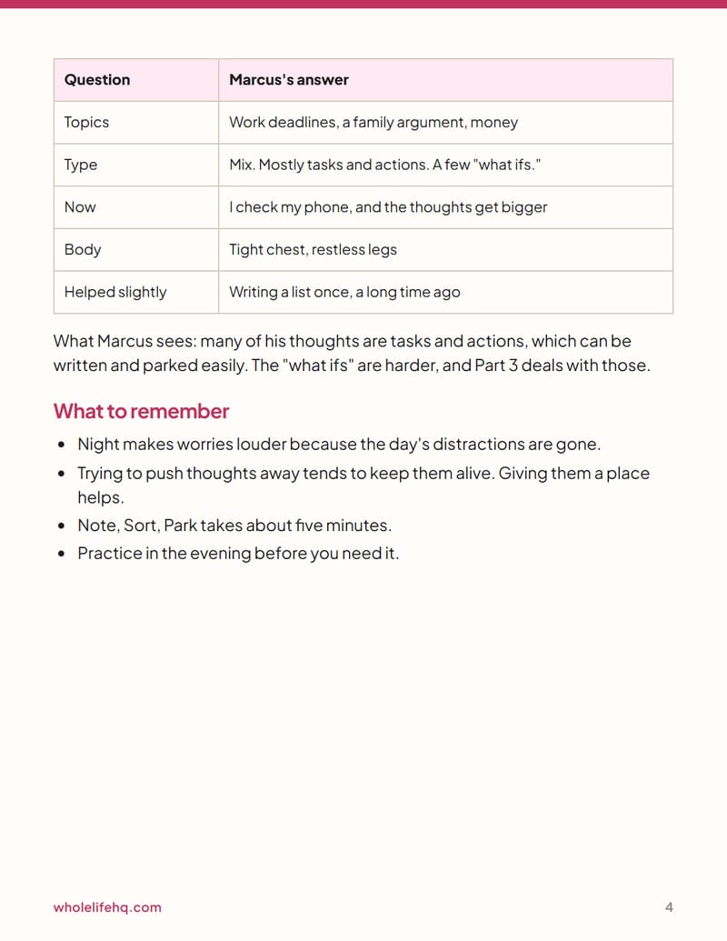 Page 4 of Overthinking at Night: The 3-Step Note-and-Park Routine
