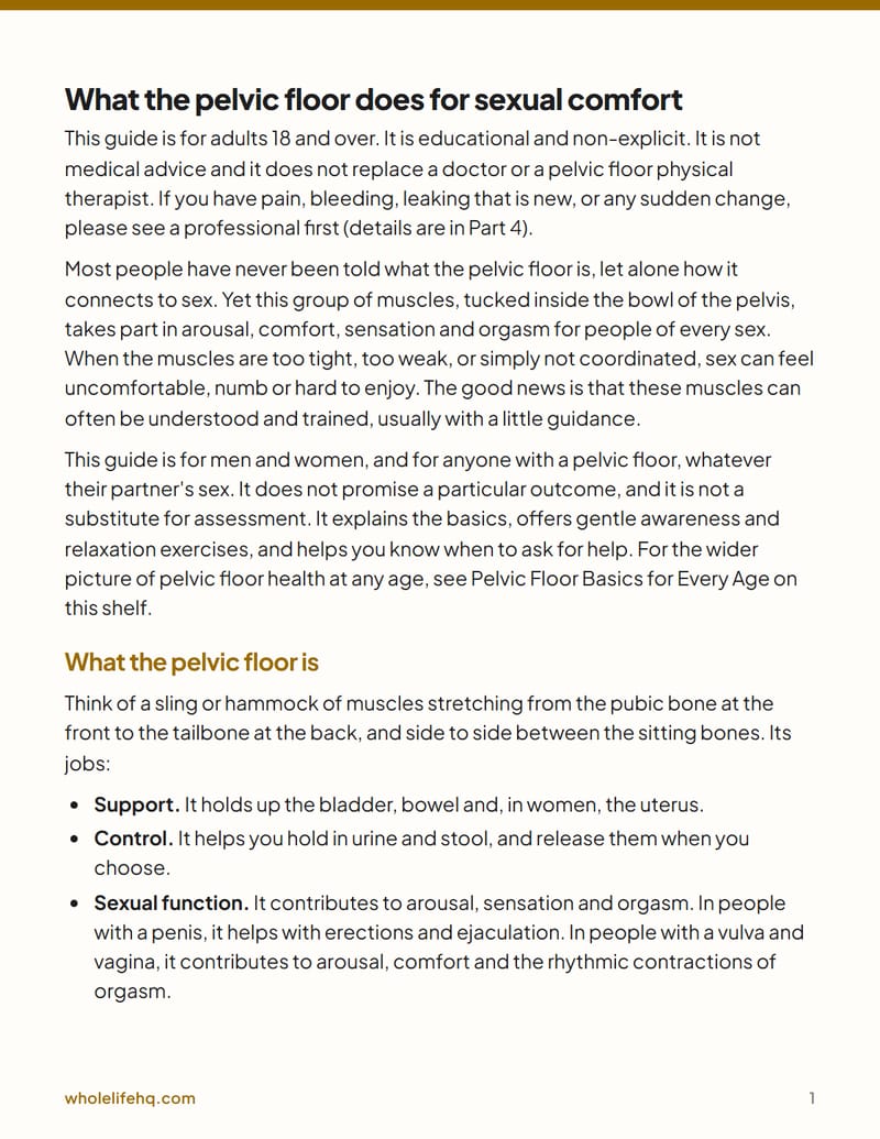 Page 1 of Pelvic Floor and Sexual Comfort: A Guide for Men and Women