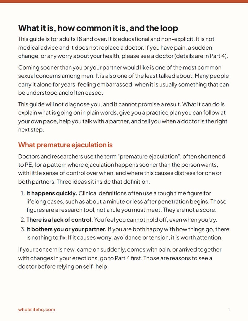 Page 1 of Premature Ejaculation: What Actually Helps
