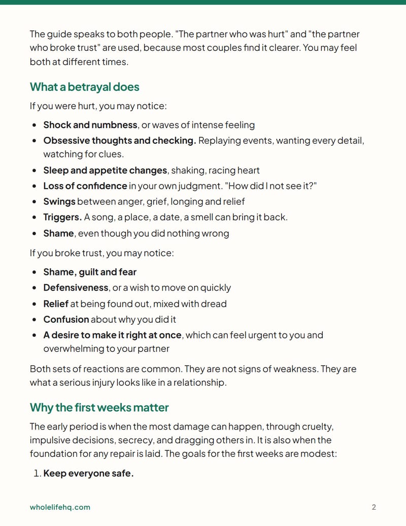 Page 2 of Rebuilding Trust After a Betrayal: The First 12 Weeks