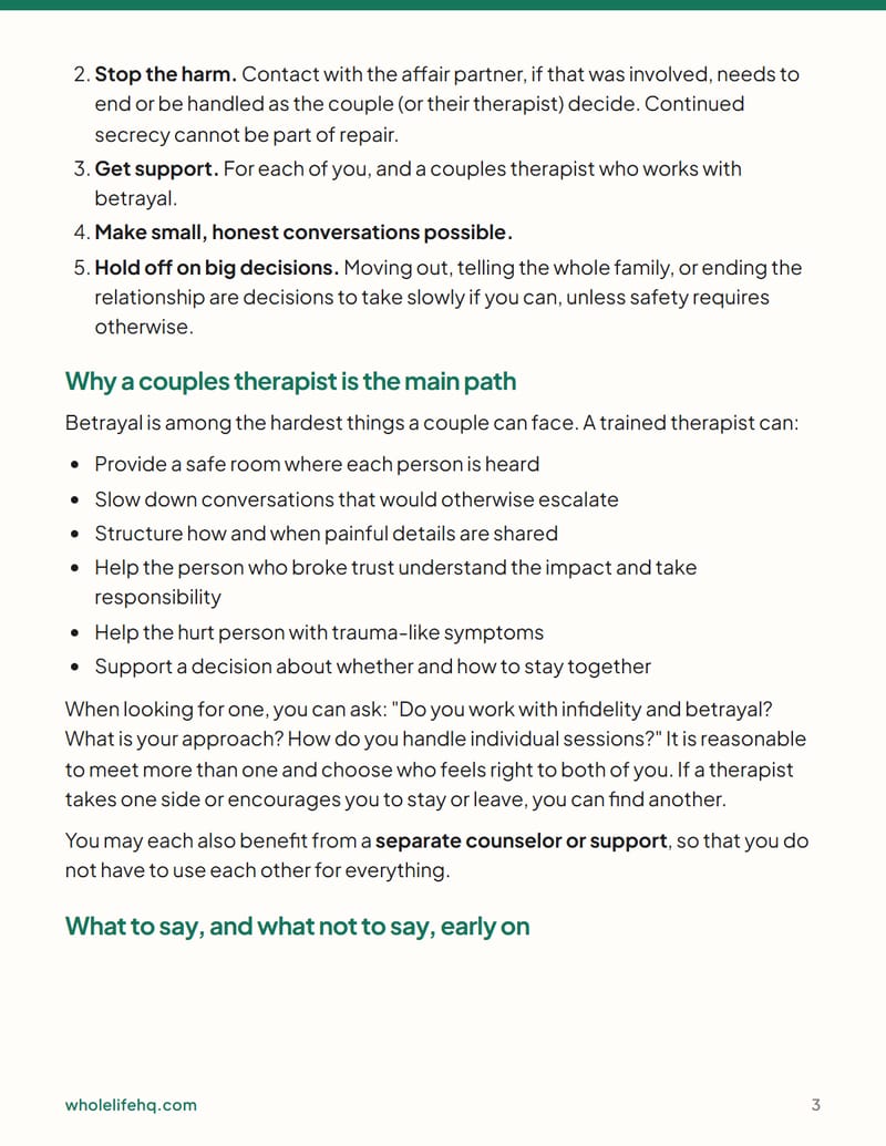 Page 3 of Rebuilding Trust After a Betrayal: The First 12 Weeks