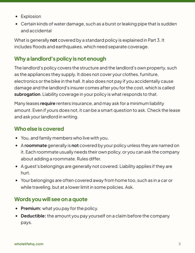 Page 3 of Renters Insurance and the Policies a Renter Needs