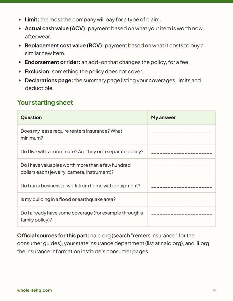 Page 4 of Renters Insurance and the Policies a Renter Needs