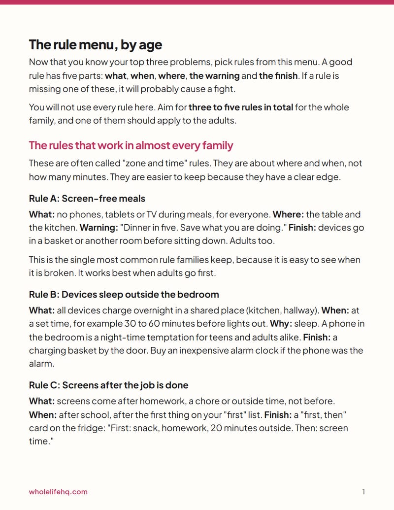 Page 1 of Screen-Time Rules a Family Can Actually Keep