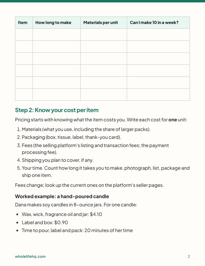 Page 2 of Sell Handmade Things Online: a Shop Starter