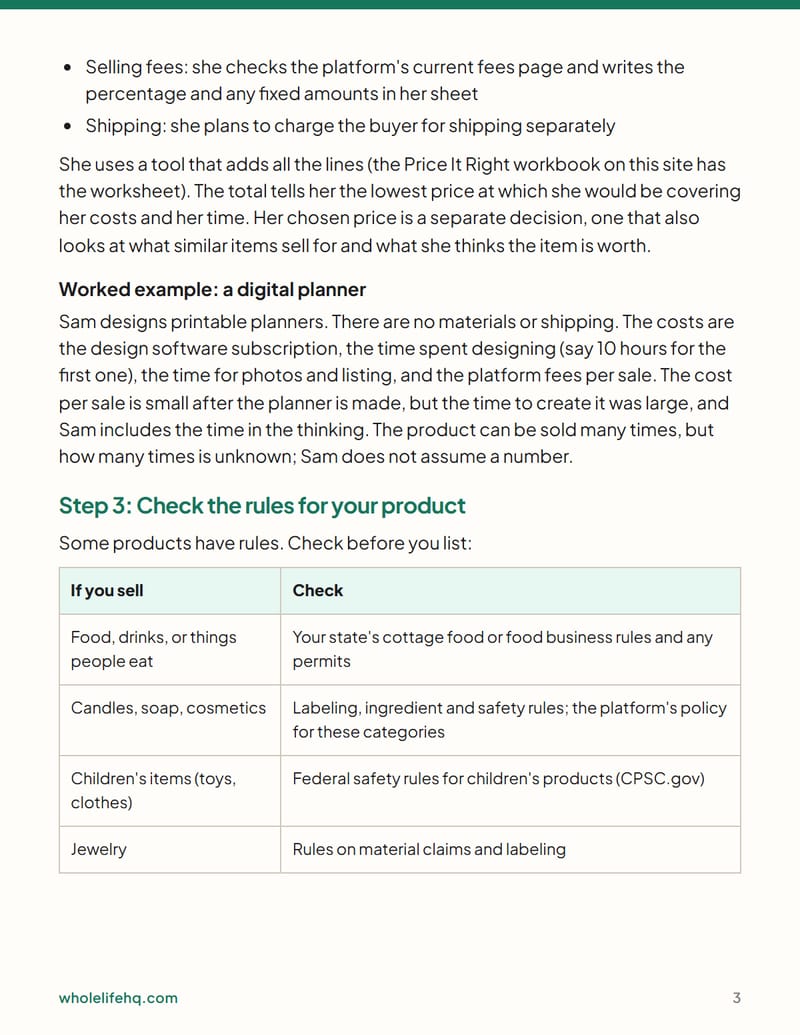 Page 3 of Sell Handmade Things Online: a Shop Starter