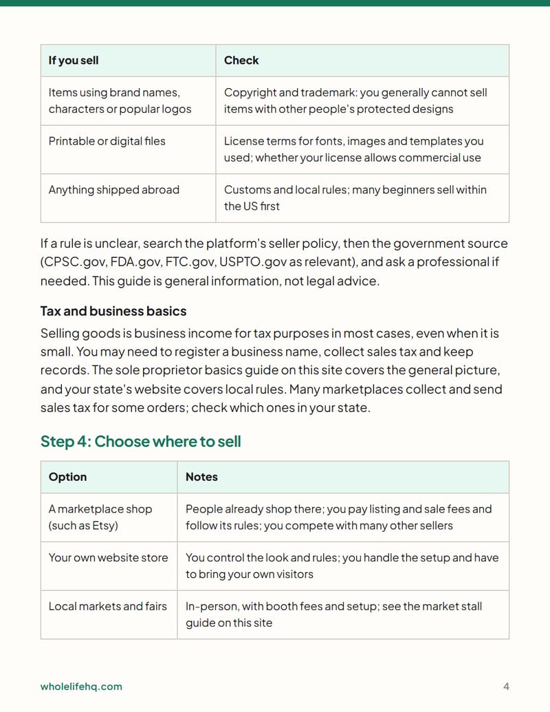 Page 4 of Sell Handmade Things Online: a Shop Starter