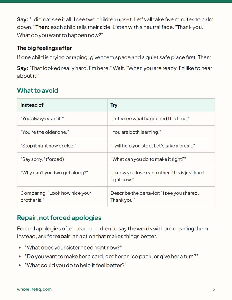 Page 3 of Sibling Fights: Scripts and a Calm Plan