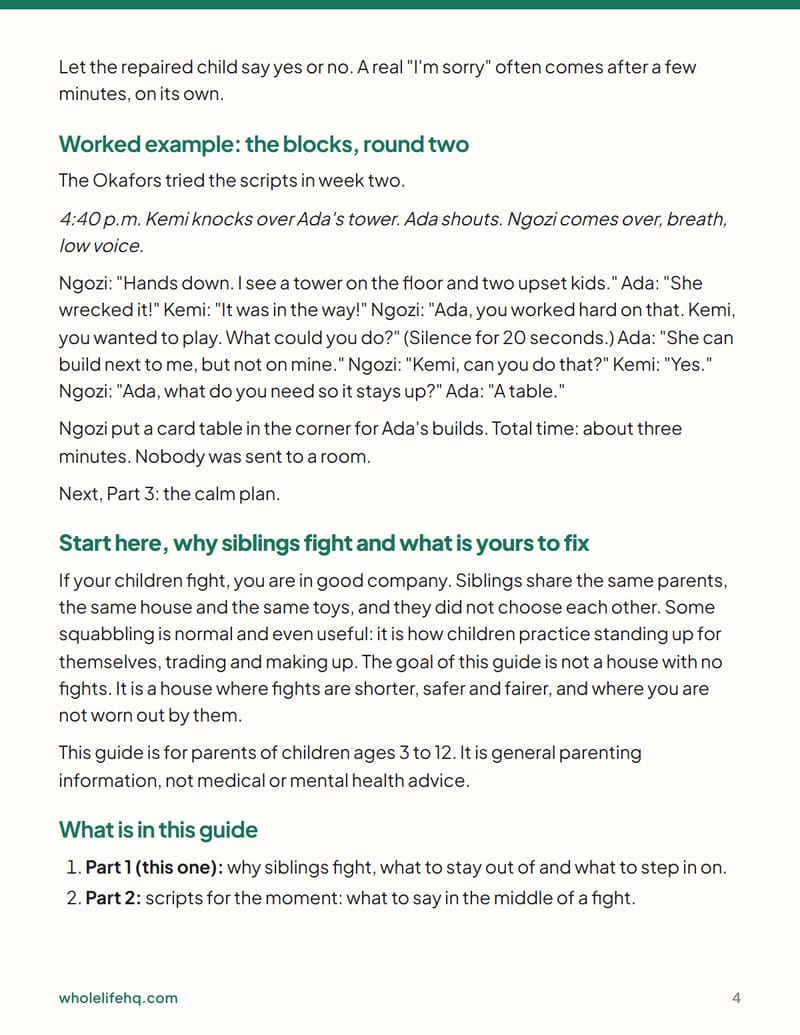Page 4 of Sibling Fights: Scripts and a Calm Plan