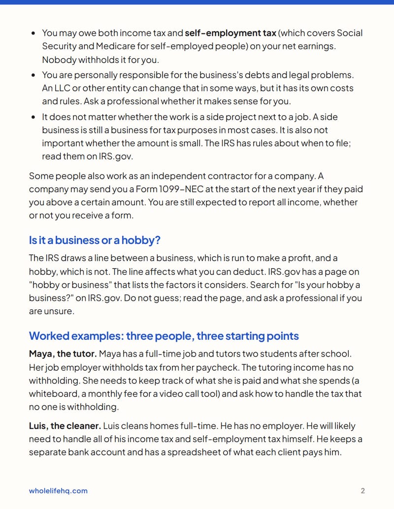 Page 2 of Sole Proprietor Basics: a US Starter Guide