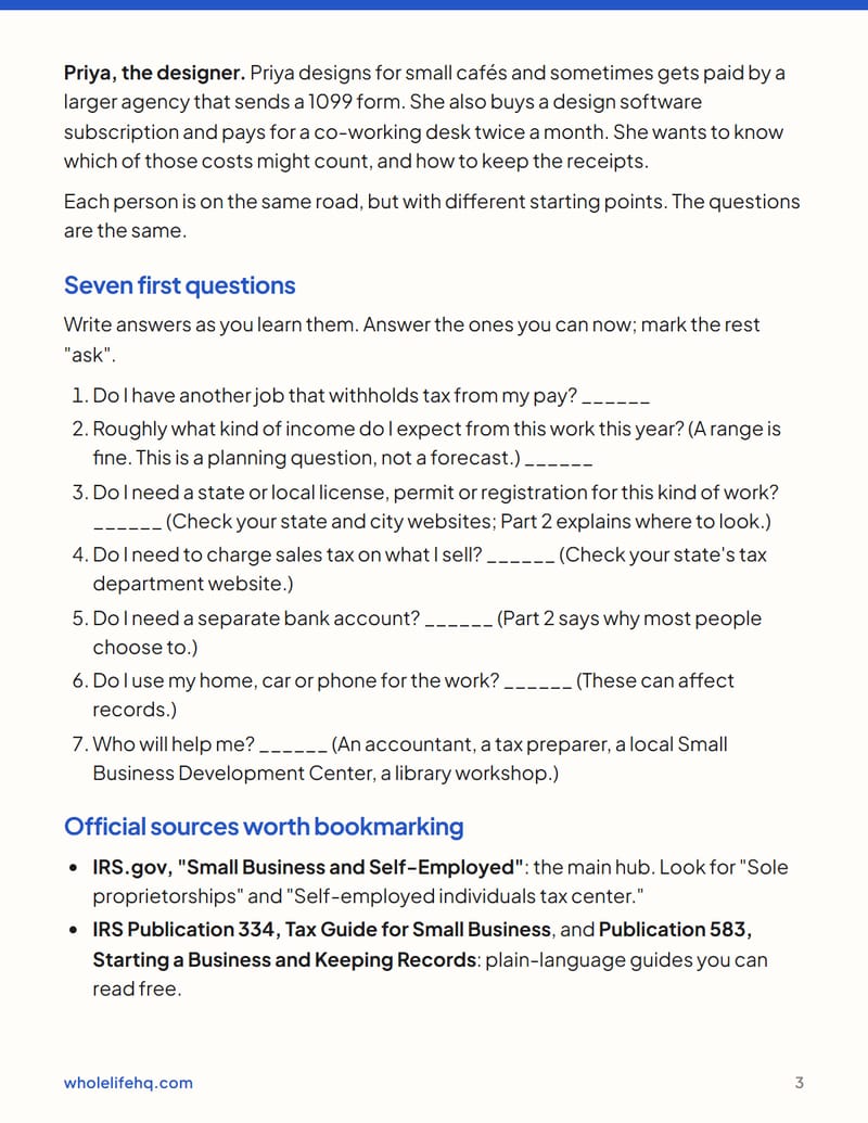 Page 3 of Sole Proprietor Basics: a US Starter Guide