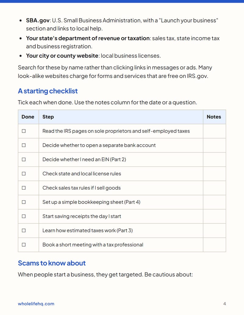 Page 4 of Sole Proprietor Basics: a US Starter Guide