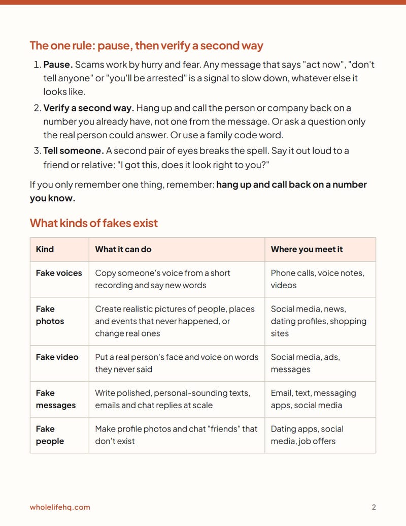 Page 2 of Spotting AI Fakes: Voices, Photos and Messages