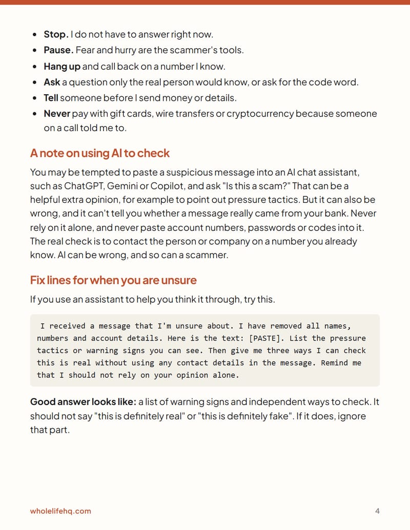 Page 4 of Spotting AI Fakes: Voices, Photos and Messages