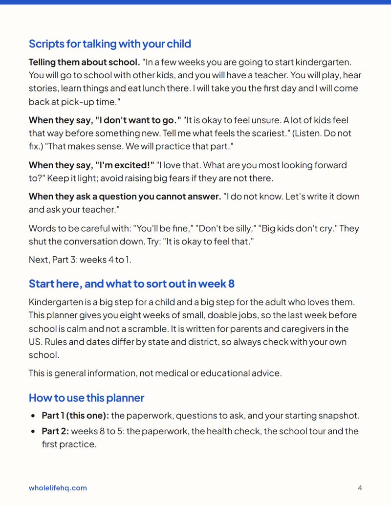 Page 4 of Starting Kindergarten: The 8-Week Countdown
