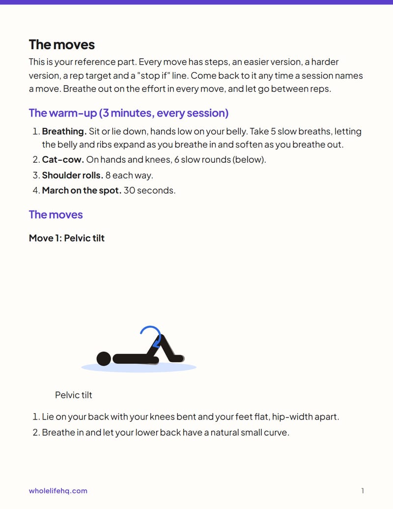 Page 1 of Strength After a Baby: A Gentle 12-Week Return