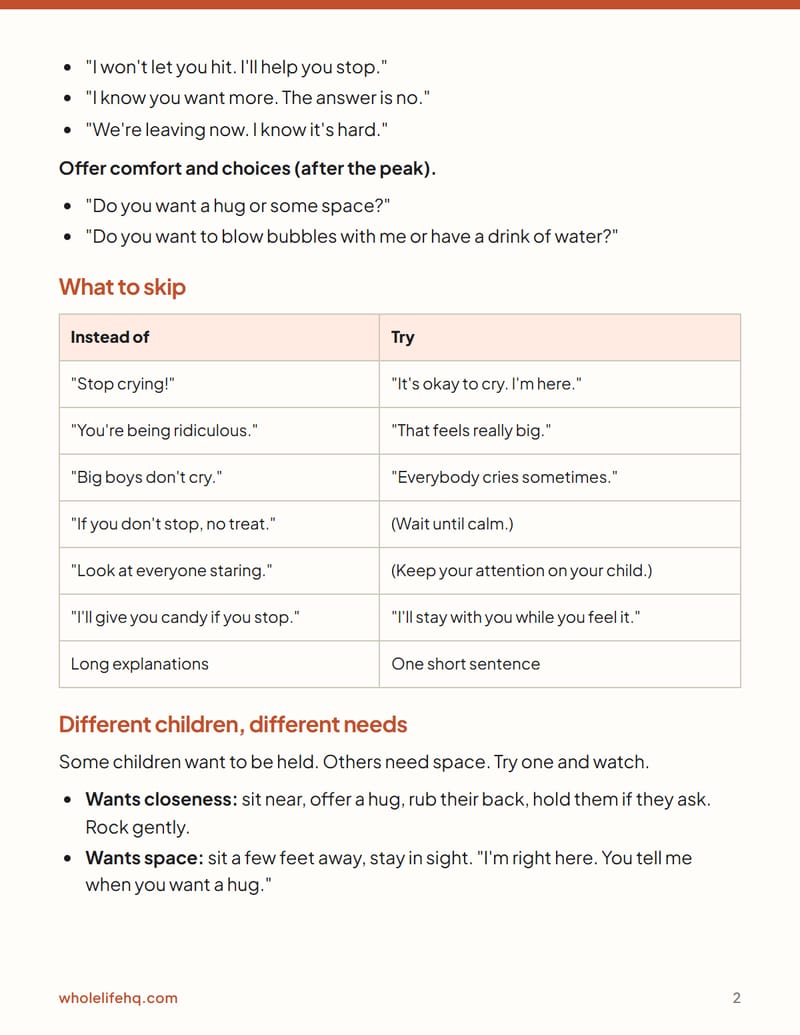 Page 2 of Tantrums and Big Feelings: A Calm Plan for Ages 2 to 6