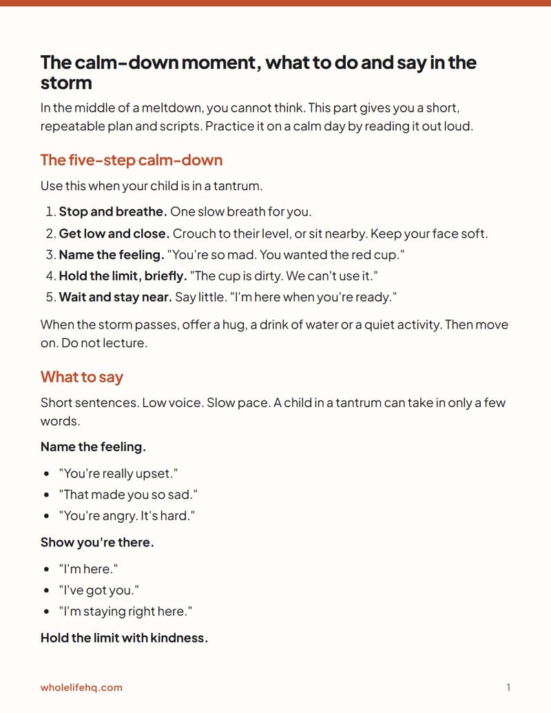 Page 1 of Tantrums and Big Feelings: A Calm Plan for Ages 2 to 6