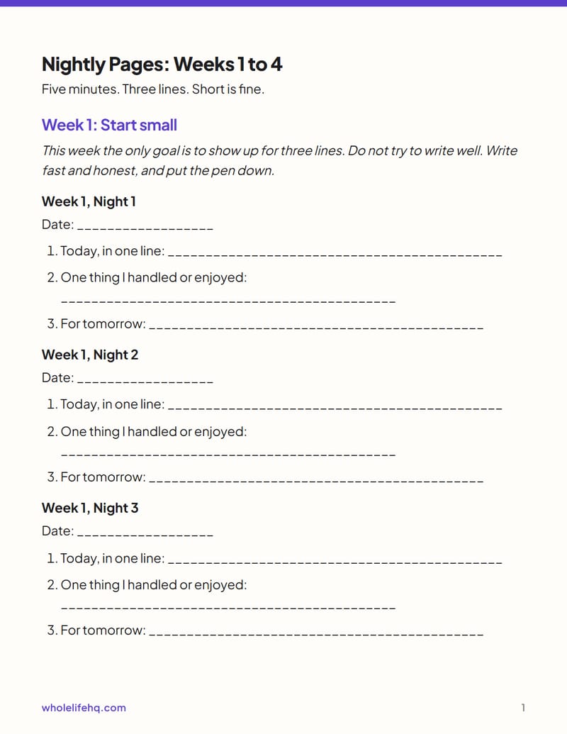 Page 1 of The 5-Minute Evening Journal