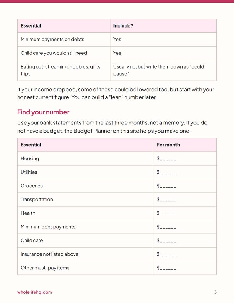 Page 3 of The 6-Month Emergency Fund Plan