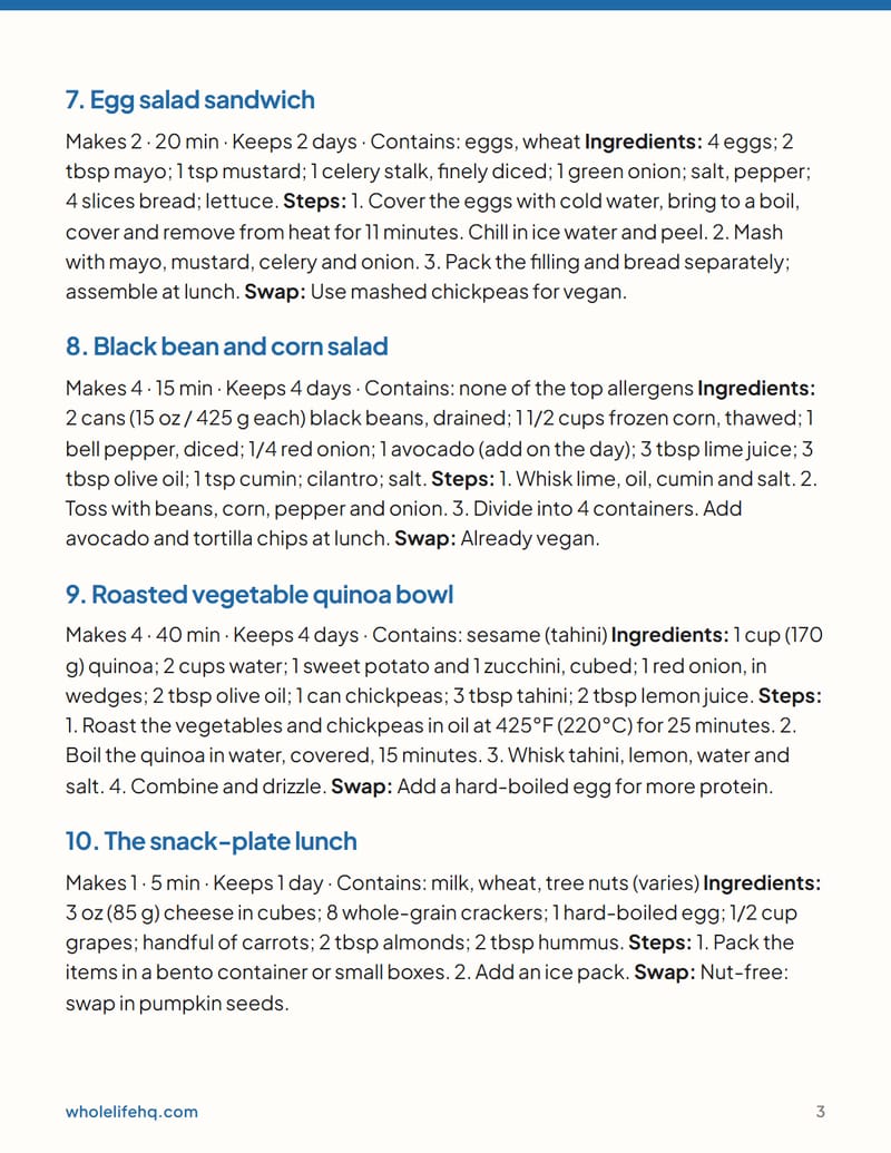 Page 3 of The Adult Lunchbox: 20 Packable Lunches and a Week Plan
