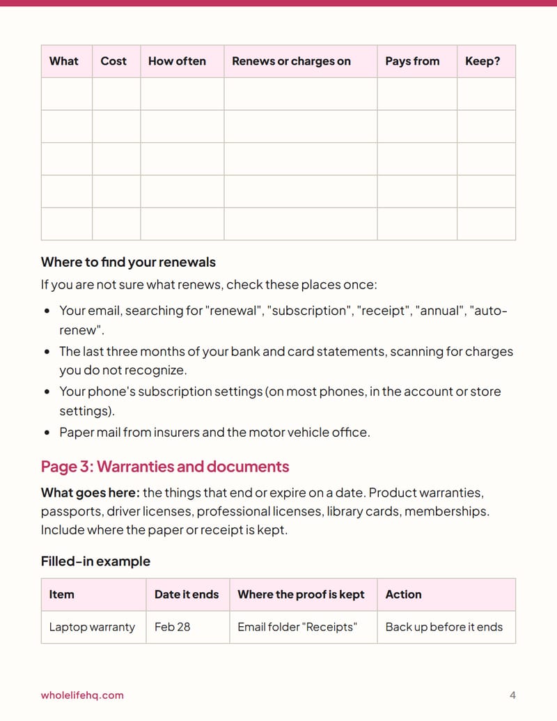 Page 4 of The Appointment and Admin Tracker