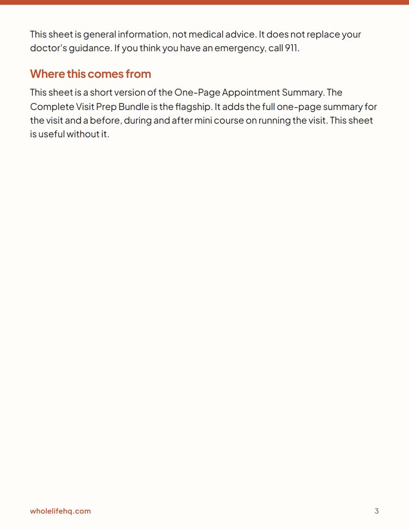 Page 3 of The Appointment Prep Sheet