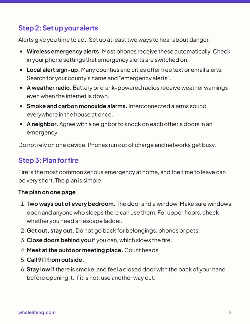 Page 2 of The Family Emergency Plan