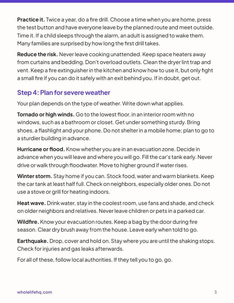 Page 3 of The Family Emergency Plan
