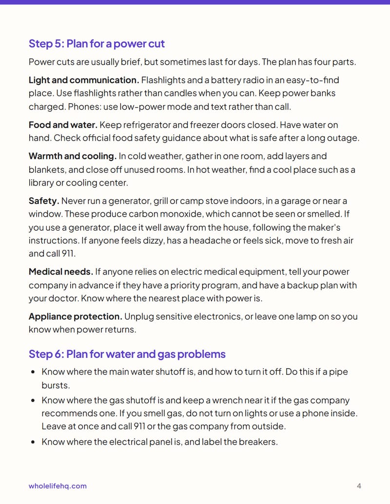 Page 4 of The Family Emergency Plan