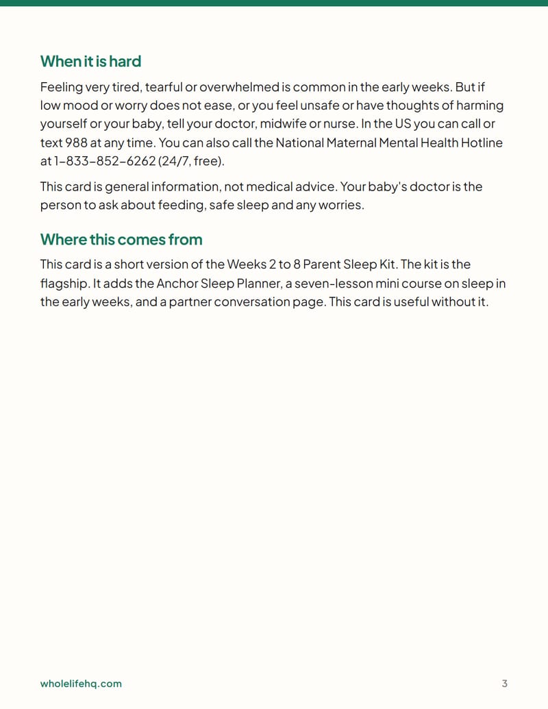 Page 3 of The First-Week Sleep Shifts Card