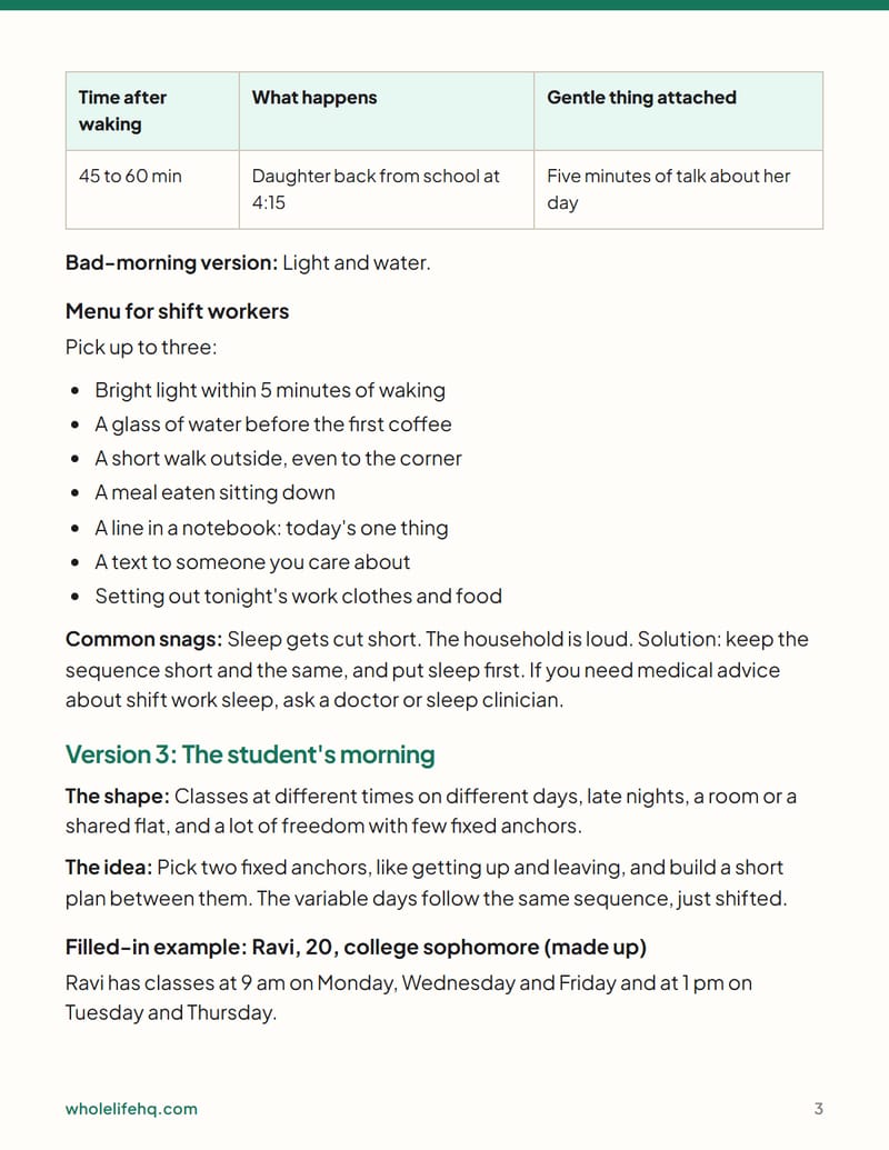 Page 3 of The Gentle First Hour Morning Planner
